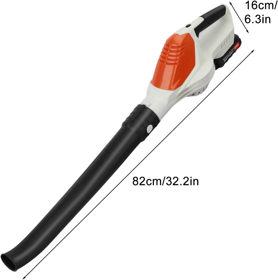 handgeführter kabelloser elektrischer Laubbläser mit 2 Batterien und 1 Ladegerät, 24V batteriebetrie