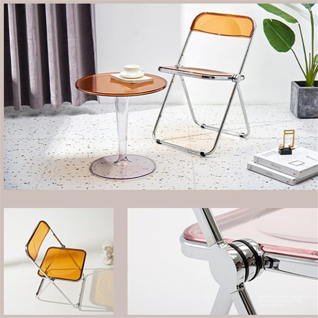 homewell Esszimmerstühle 1er Set, Alek-Klappstühle mit Chromrahmen Stilvoll, Luxus Transparenter Kla