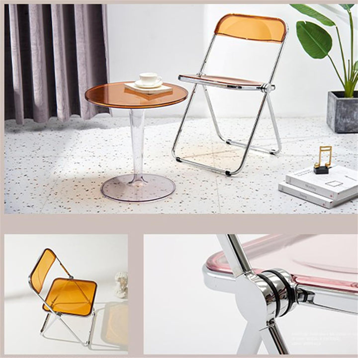homewell Esszimmerstühle 1er Set, Alek-Klappstühle mit Chromrahmen Stilvoll, Luxus Transparenter Kla