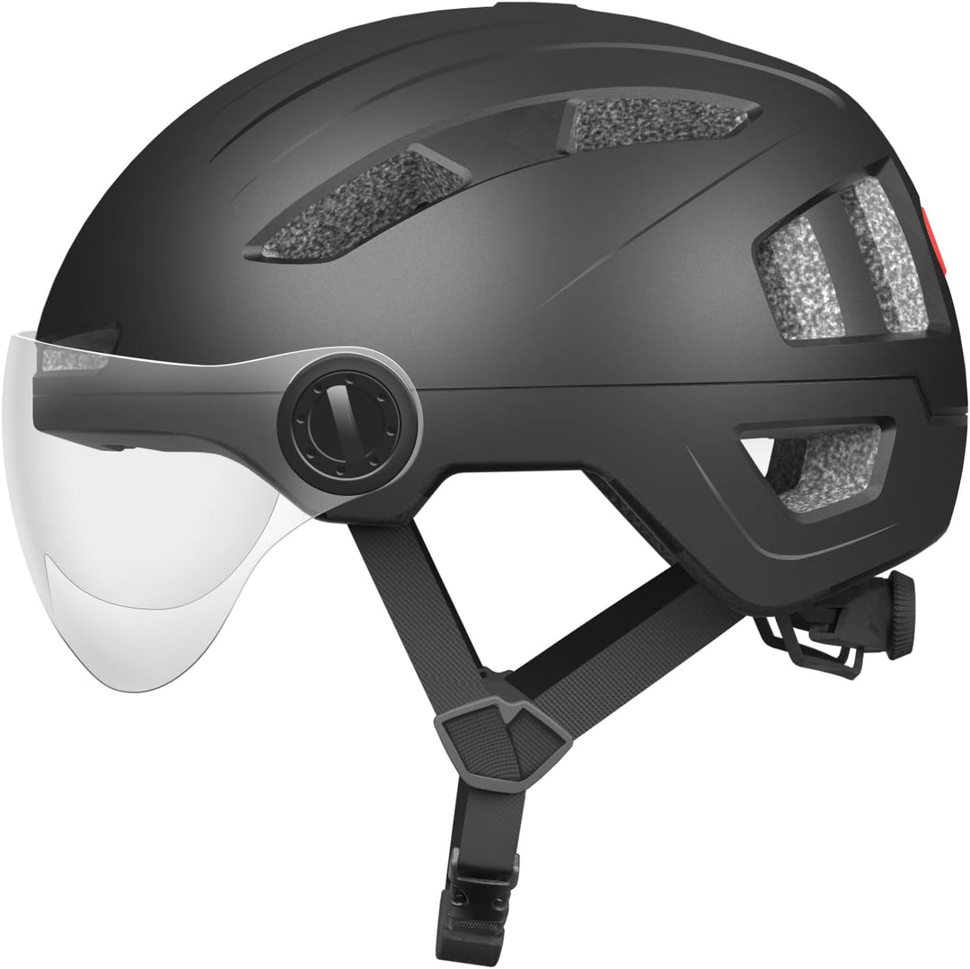 Fahrradhelm Herren, Damen Helm mit Magnetischem Visier Abnehmbarer Sonnenschutzkappe und Grössenvers