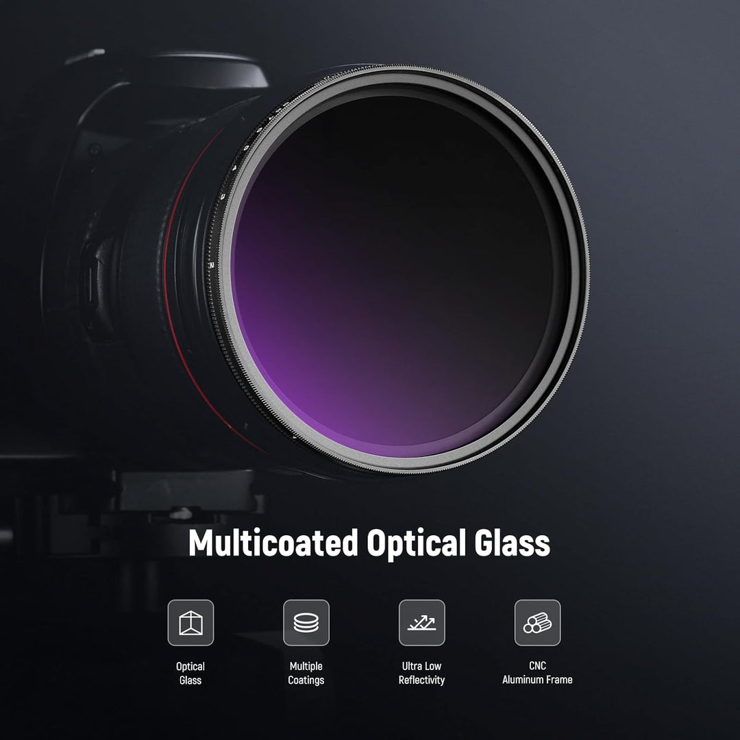 NEEWER 58mm ND2-400 (1-9 Stop) Variabler ND Filter mit Objektivdeckel Trageband Reinigungstuch präzi