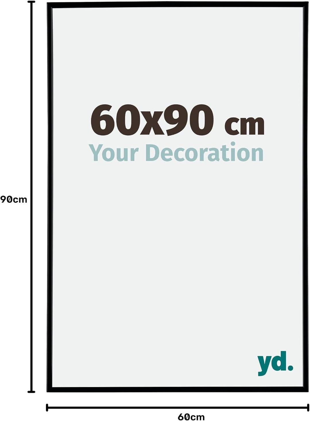 yd. Your Decoration - Bilderrahmen 60x90 cm - Bilderrahmen aus Kunststoff mit Acrylglas - Antireflex
