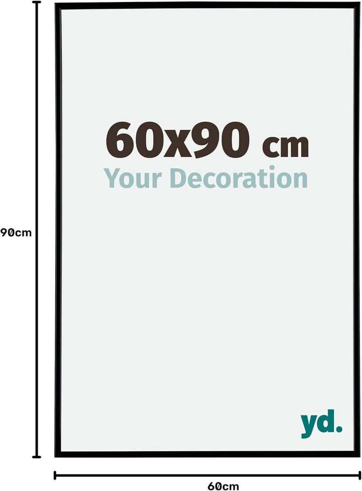 yd. Your Decoration - Bilderrahmen 60x90 cm - Bilderrahmen aus Kunststoff mit Acrylglas - Antireflex