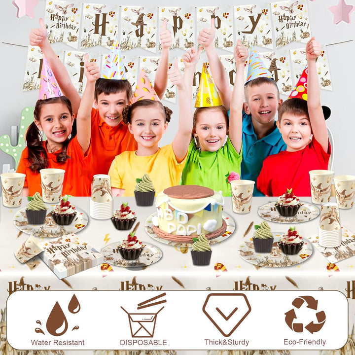 Wizard Geburtstag Deko Harry Partygeschirr Set Kinder- Pappteller Tischdecke Kindergeburtstag Junge