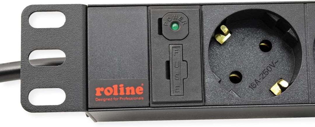 ROLINE 19" Steckdosenleiste 8fach, C14-Stecker, schwarz, 2 m