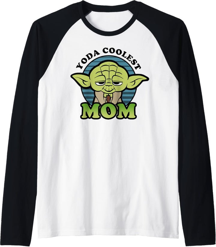 Star Wars Yoda Coolest Mom Cartoon Raglan