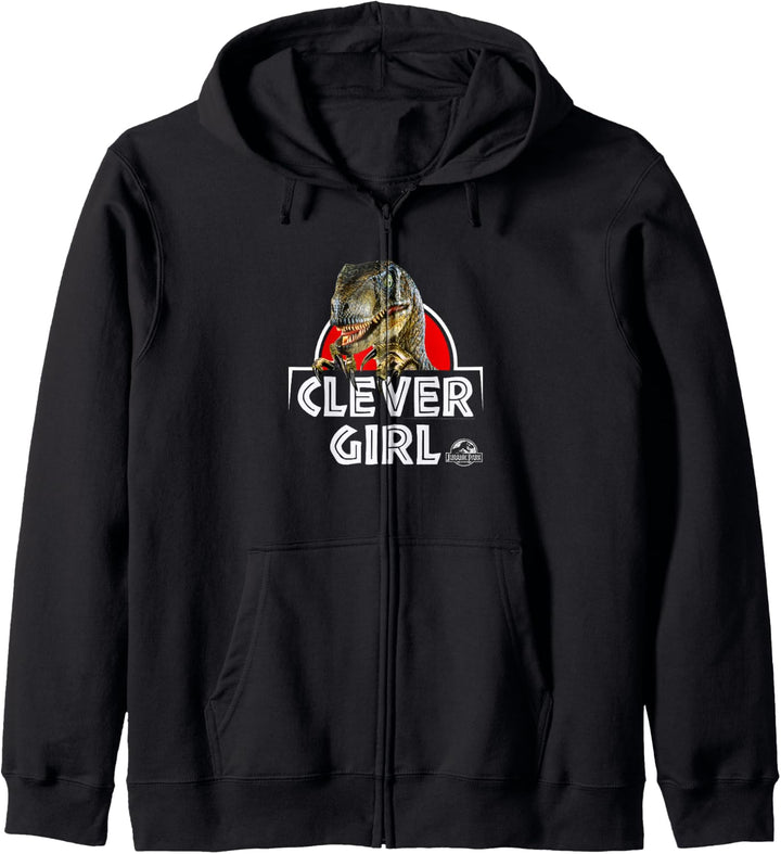 Jurassic Park Raptor Clever Girl Portrait Kapuzenjacke