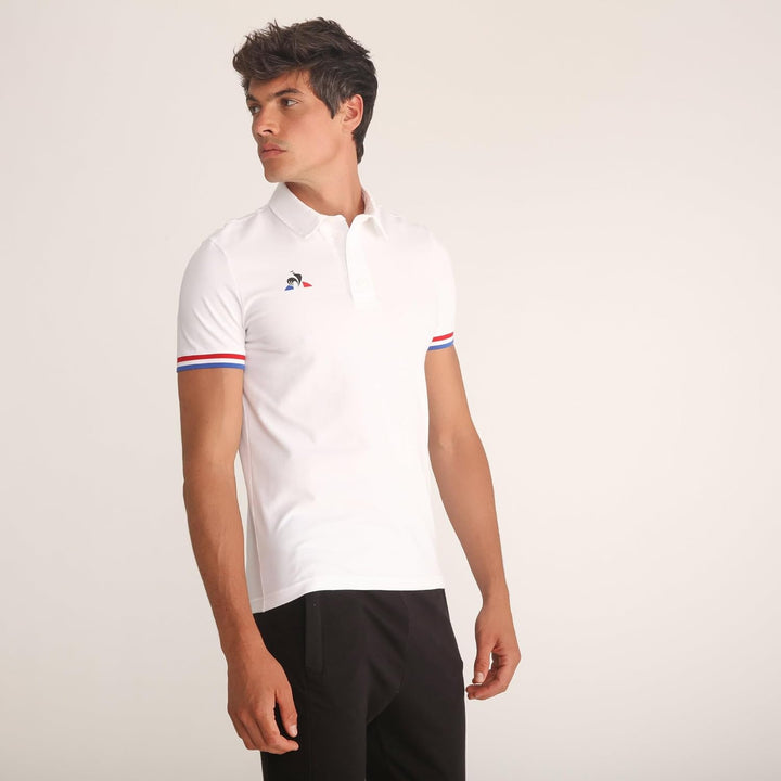 Le Coq Sportif Herren Polo Ss Presentation Tri N°1 M S New Optical White, S New Optical White