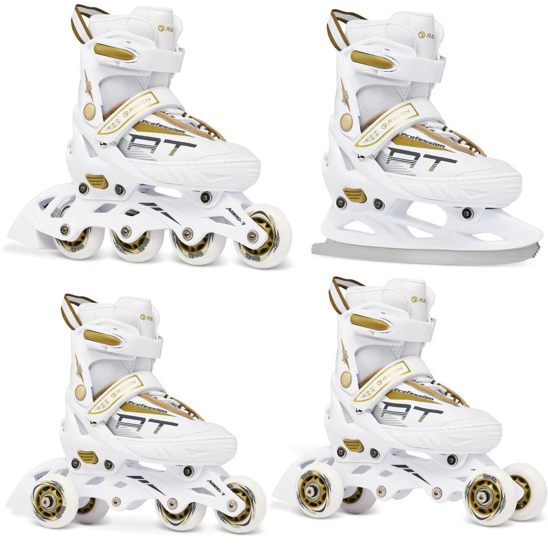 RAVEN Profession 4in1 Inlineskates Triskates Rollschuhe Schlittschuhe Inliner für Kinder und Erwachs