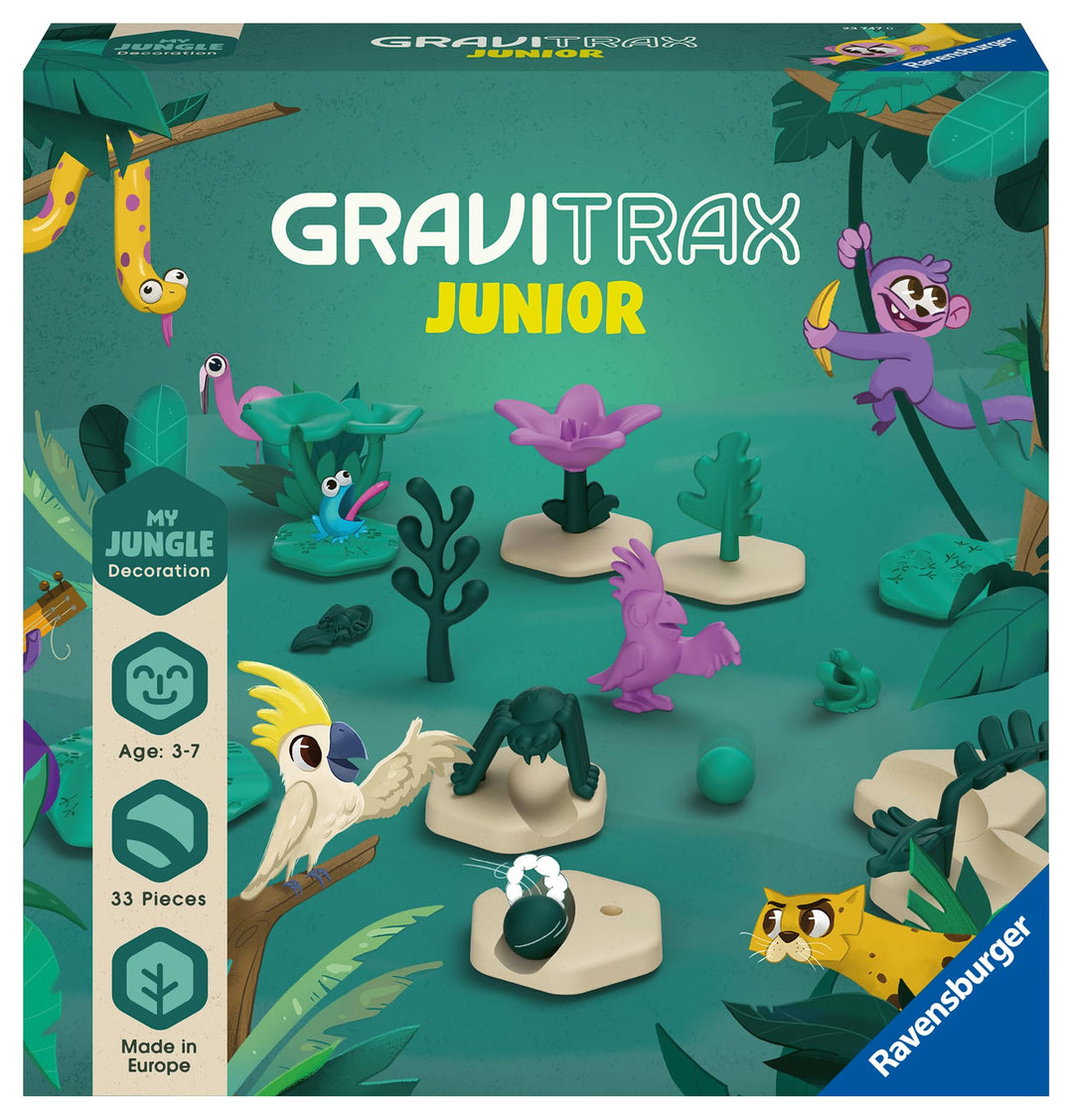 Ravensburger GraviTrax Junior Extension Jungle 23747 - Murmelbahn überwiegend aus nachwachsenden Roh