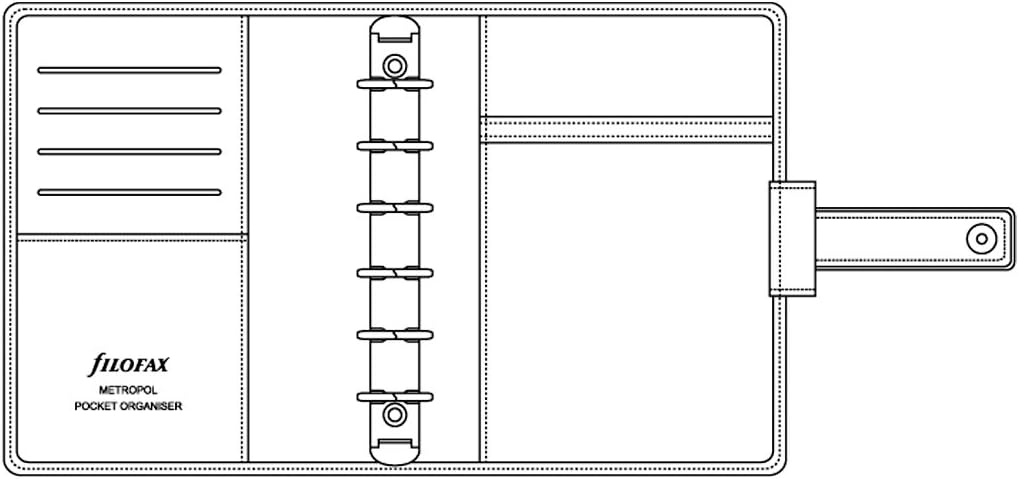 Filofax Metropol Persönlicher Organizer für Papier, Schwarz, Metropol