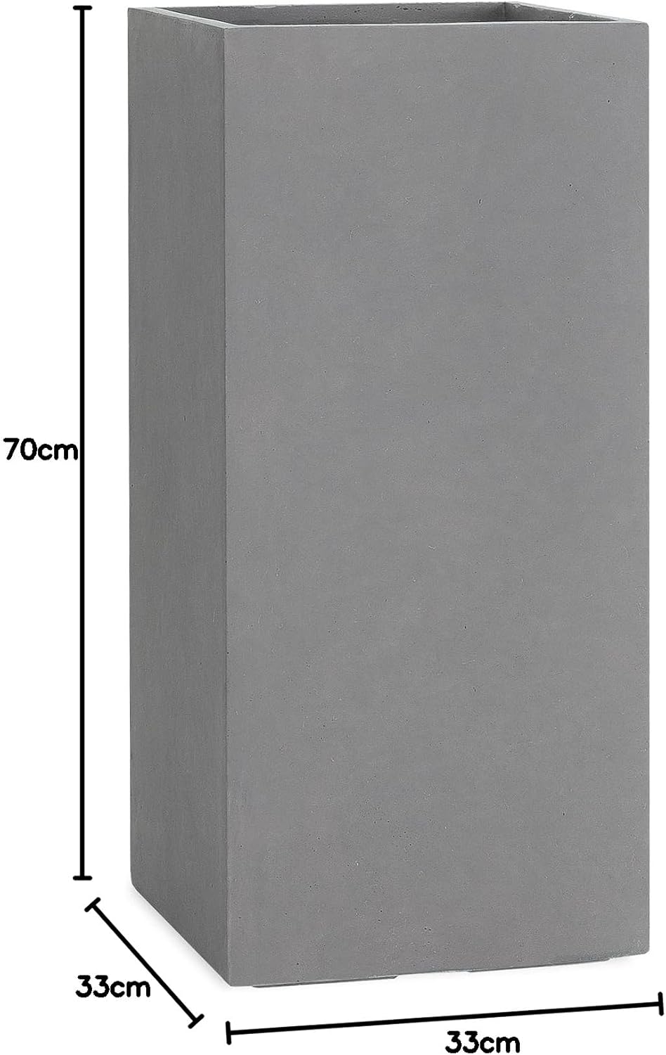 Pflanzwerk® Pflanzkübel Tower Grau 70x33x33cm *Frostbeständiger Blumenkübel* *UV-Schutz* *Qualitätsw