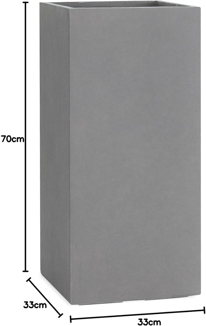 Pflanzwerk® Pflanzkübel Tower Grau 70x33x33cm *Frostbeständiger Blumenkübel* *UV-Schutz* *Qualitätsw