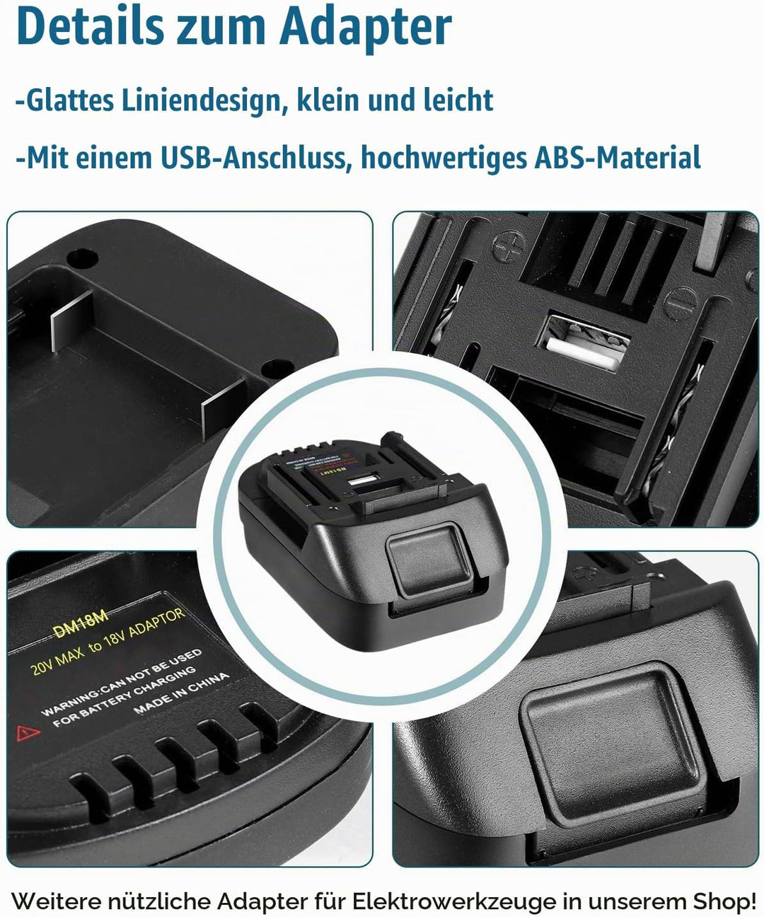 TPDL Adapter für Dewalt 18V Akku zu Geeignet für Makita Werkzeuge, und für Milwaukee M18 Li-Ion Akku