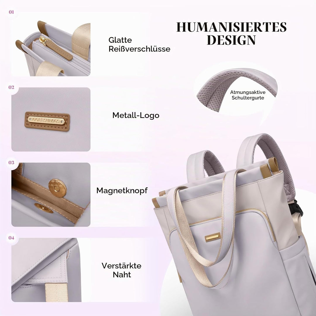 GOLF SUPAGS Convertible Laptop-Rucksack für Frauen Casual Daypack Notebook Tote Bag für Arbeit Hochs