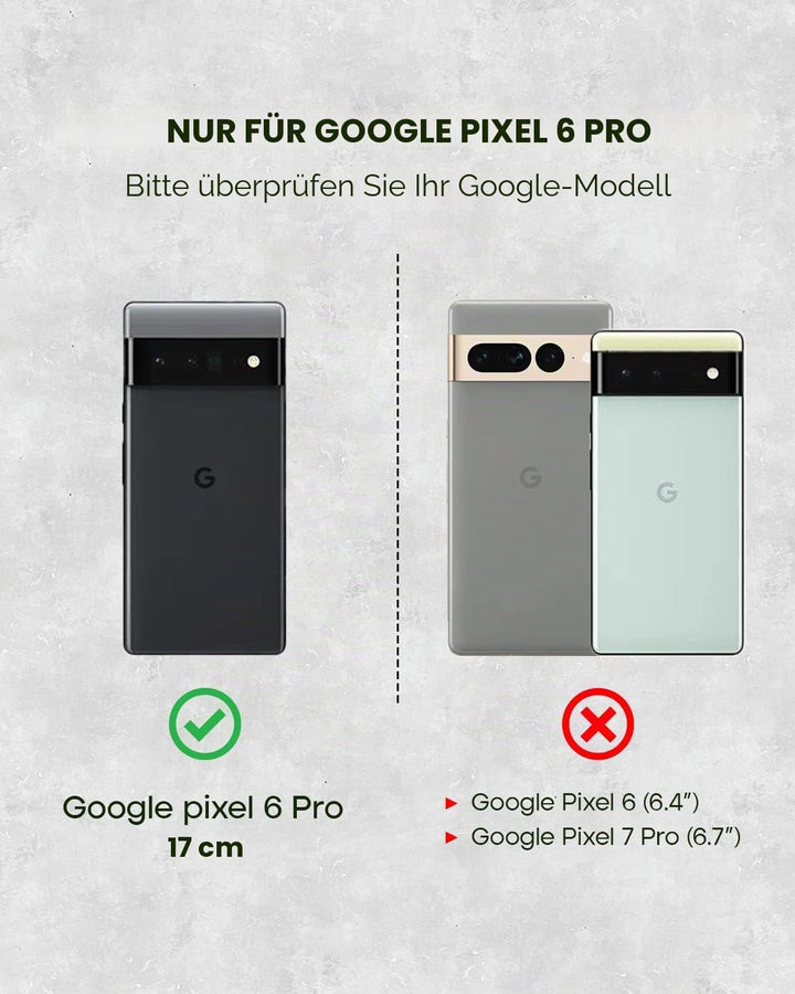 Porter Riley - Lederhülle für Google Pixel 6 Pro. Premium Echtleder Standhülle/Cover/Brieftasche (Sc