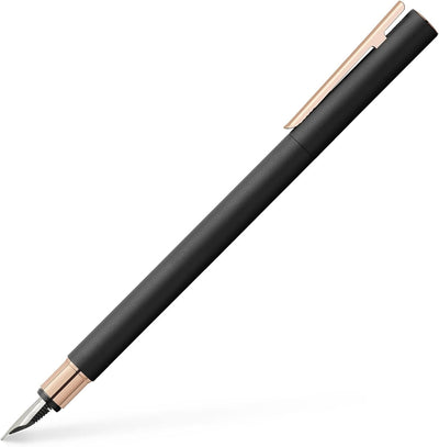 Faber-Castell 343102 - Füller Neo Slim Metall, Federbreite EF, schwarz mit rosegold Federbreite EF s