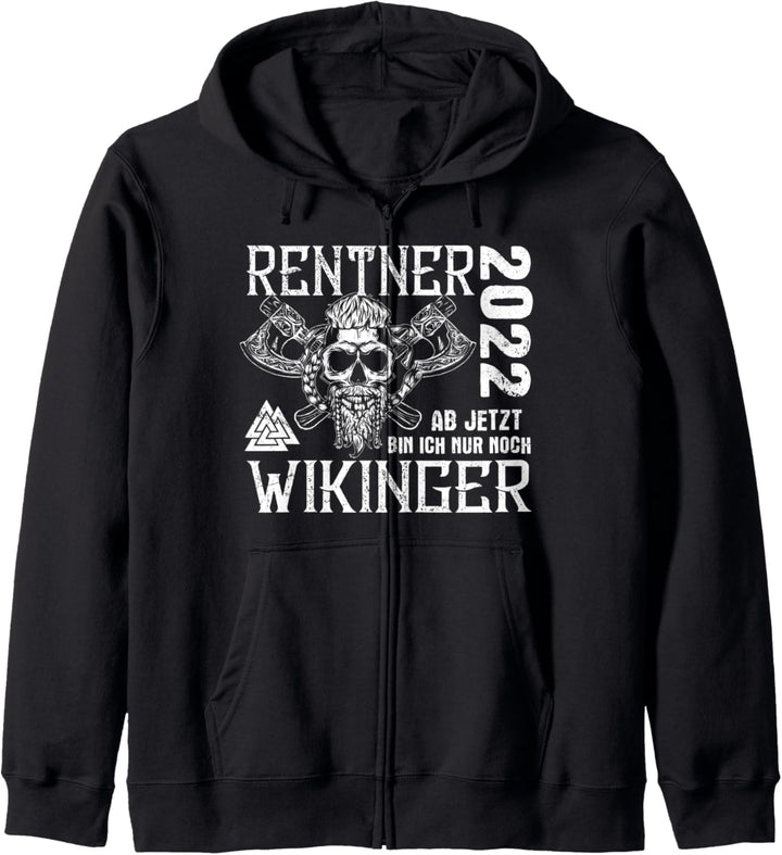 Rentner 2022 Wikinger Viking Herren Männer Rente Kapuzenjacke