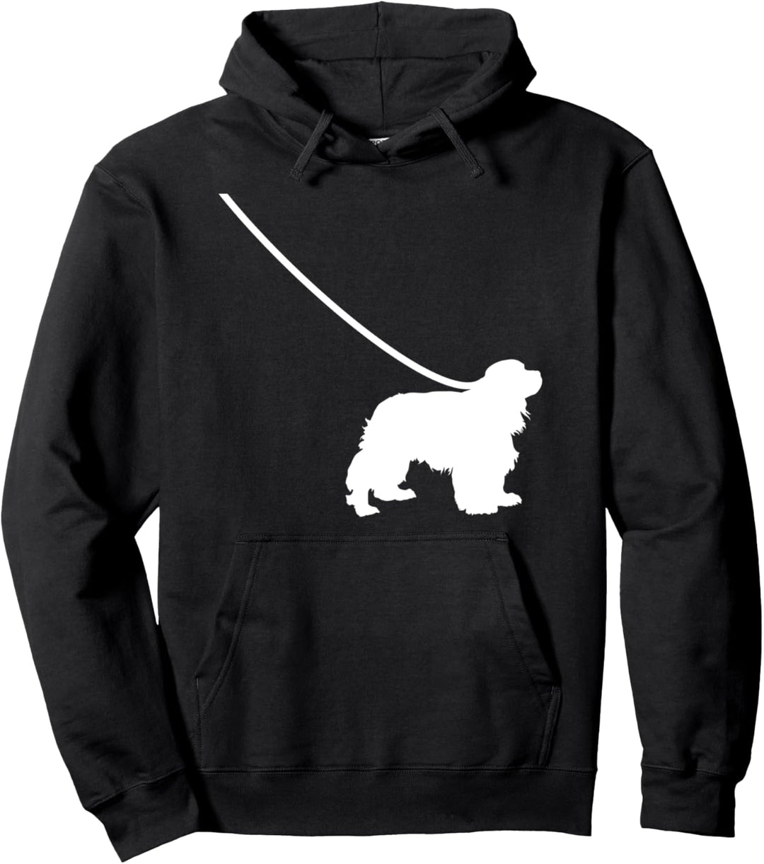 Cavalier King Charles an einer Leine – lustige süsse Hundeleine Pullover Hoodie