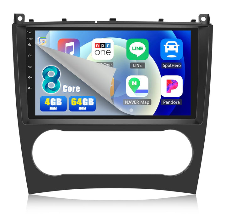 CAMECHO 4G+64G 8Core Android 15 Autoradio mit Navi für Mercedes Benz C Klasse W203 W209 C180 C200 20