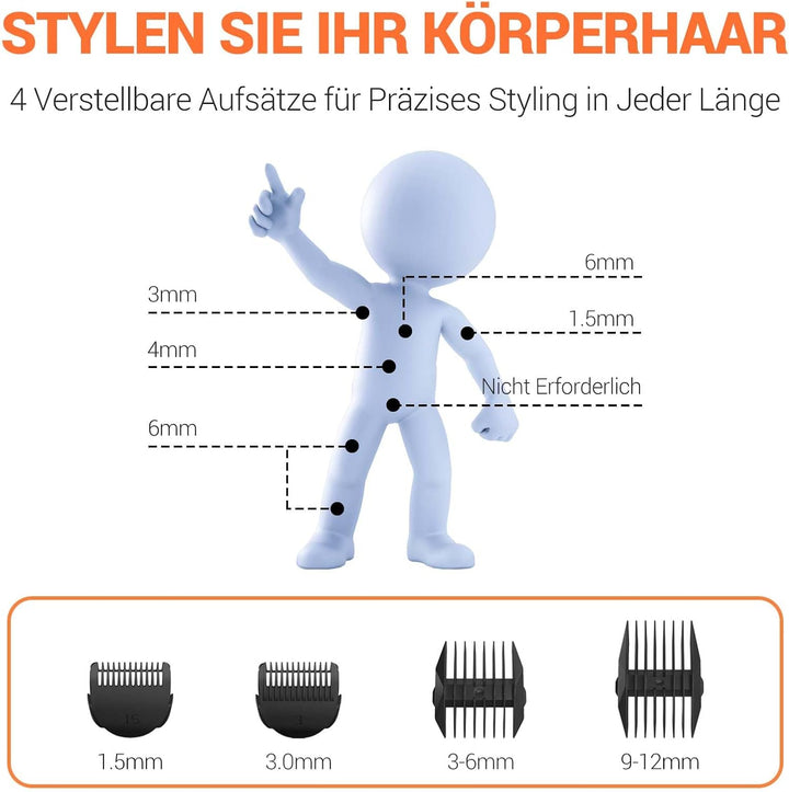 MANSPOT Intimrasierer Mann, Manscaped Körperrasierer Herren Wasserdicht, Rasierer Herren Intimbereic