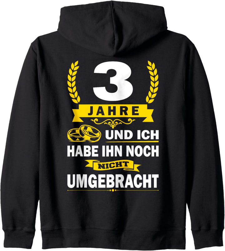 3 Jahre Ehe Lederhochzeit Hochzeitstag Ehefrau Partnerlook Kapuzenjacke