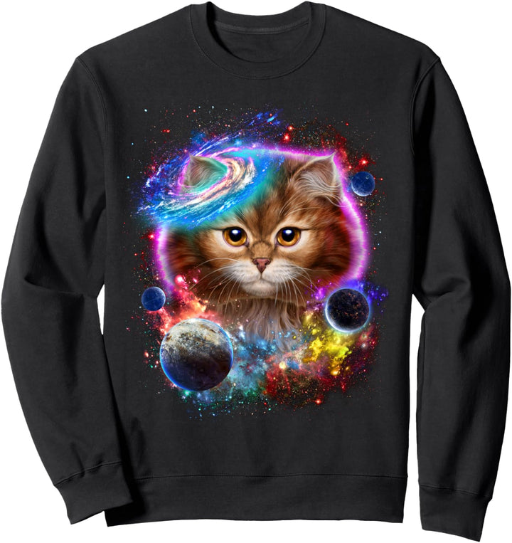 Orange Katze im Weltraum wirbeln in der Galaxie Sweatshirt