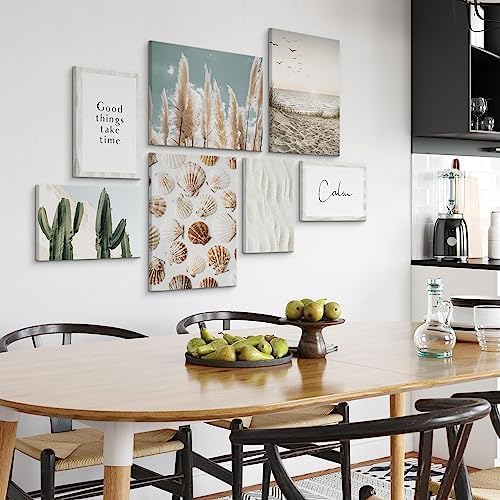 Muralo - Wandbilder Set - Leinwand Bilder Aufhängefertig in Boho Stil - das Leinwandbilder - Bilder