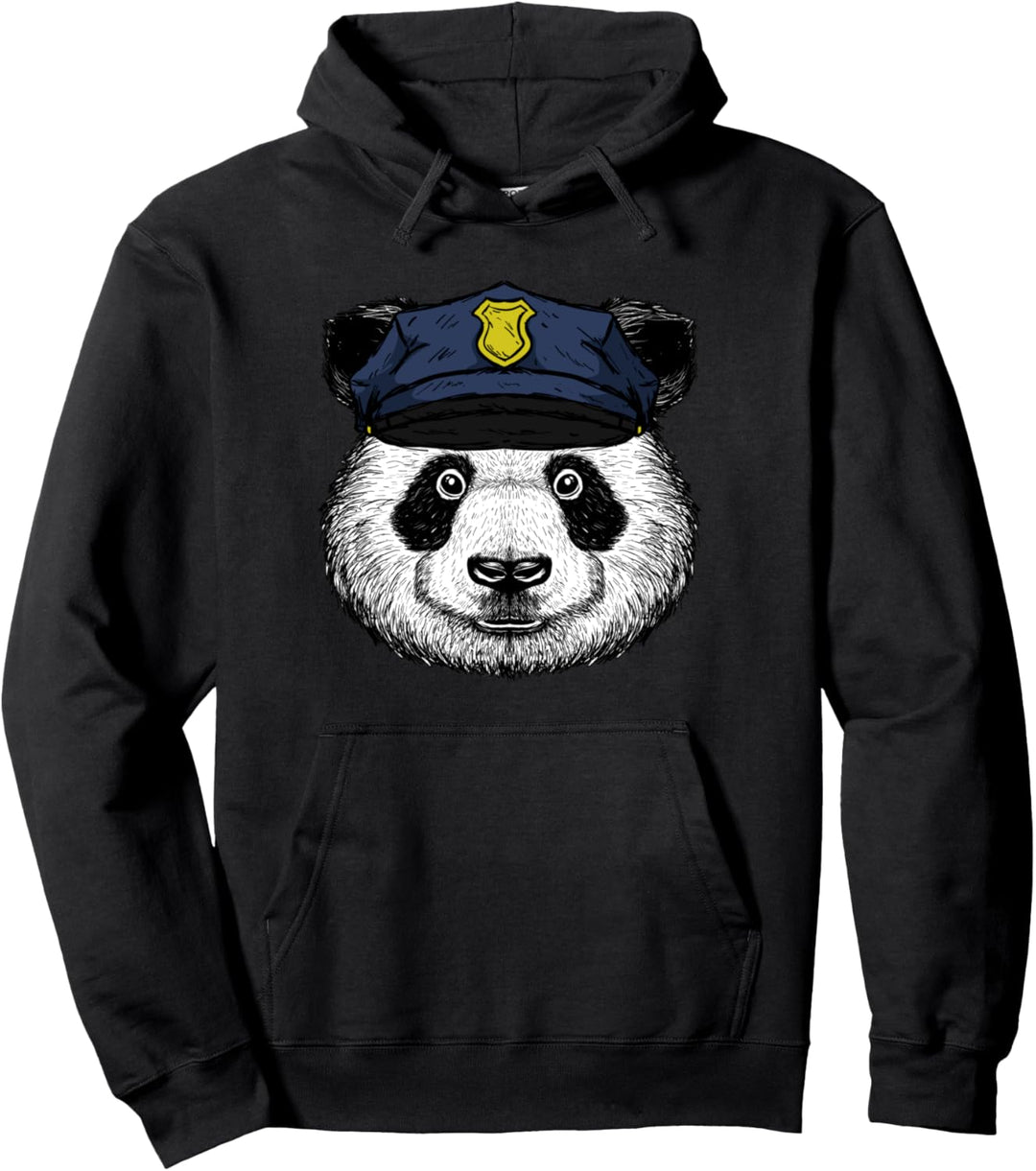 Polizei Panda Bär Polizeimütze Polizist Lustiges Tier Motiv Pullover Hoodie