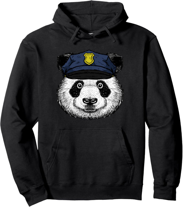 Polizei Panda Bär Polizeimütze Polizist Lustiges Tier Motiv Pullover Hoodie