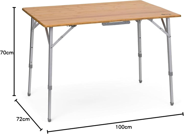 Berger leicht Klapptisch │ Campingtisch Bambus Klappbar Gartentisch Holz │ höhenverstellbar 100x72 c