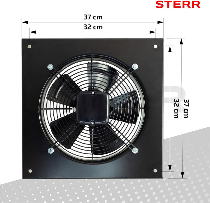 STERR Axialventilator 250 mm Industrieller Wandventilator – AXF250B, 250 mm - AXF250B
