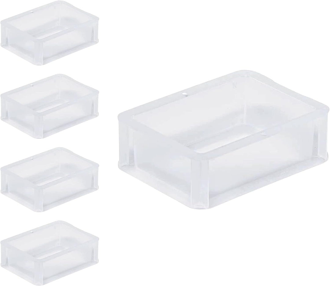 PROREGAL SuperSparSet 5x Transparenter Eurobehälter BasicLine mit geschlossenem Griff | HxBxT 7x15x2