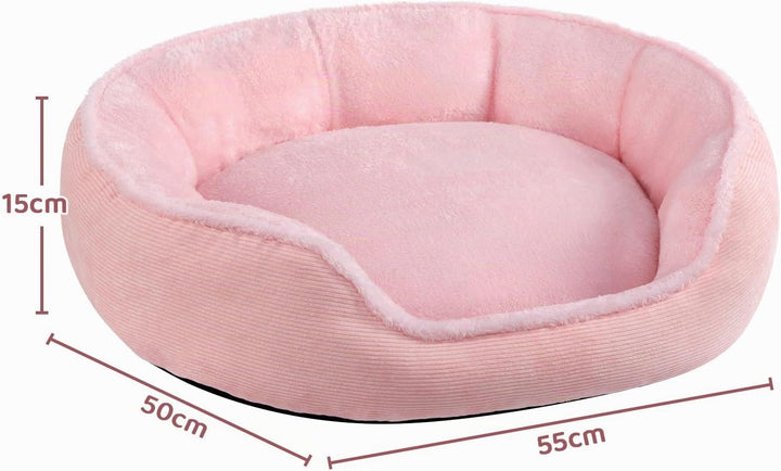 Hollypet Katzenbett Kleines Hundebett, Rundes Haustierbett für Katzen und Welpen, Weiches Schlafbett