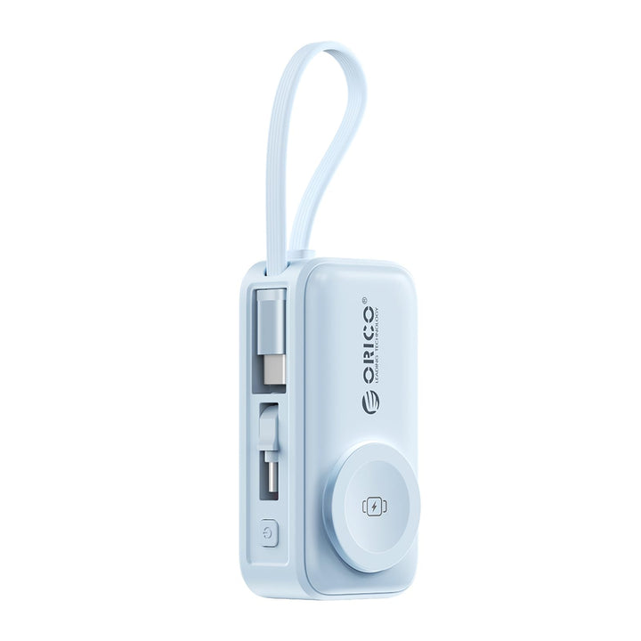 ORICO Mini Powerbank 5000mAh, PD 22,5W Externe Handyakkus mit Klappbarem USB-C Stecker & USB-C Kabel