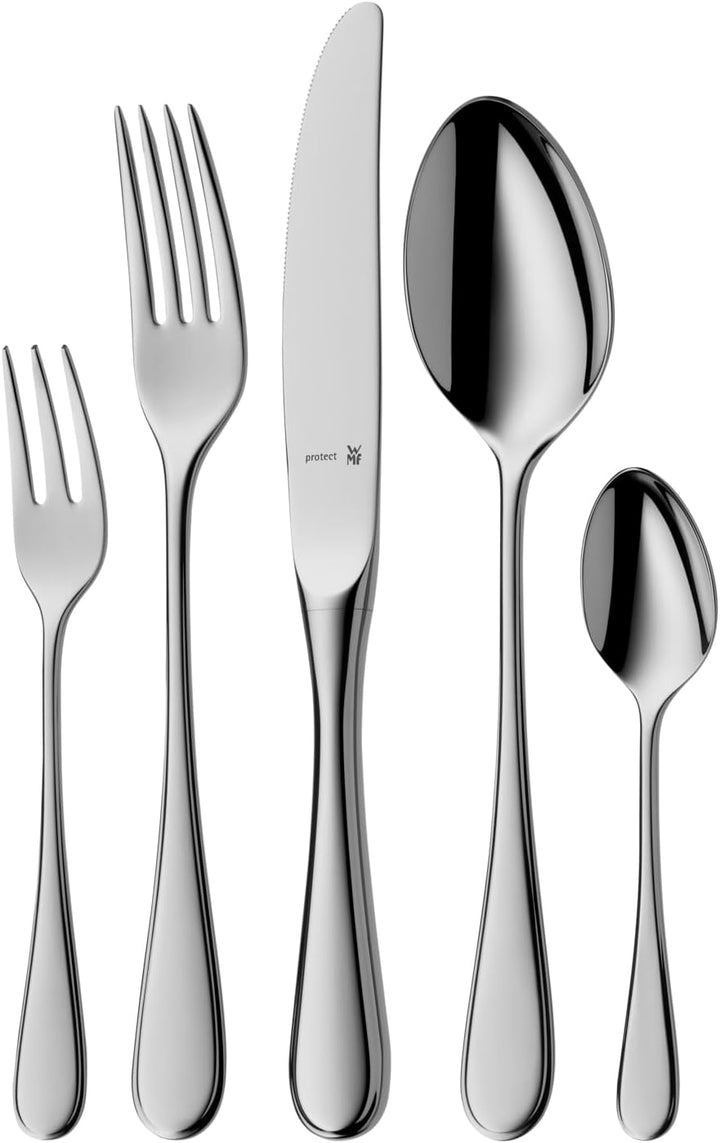 WMF Kent Plus Besteck Set 12 Personen, 66 teilig, 60 Teile mit Servierbesteck, Hohlheftmesser, Croma