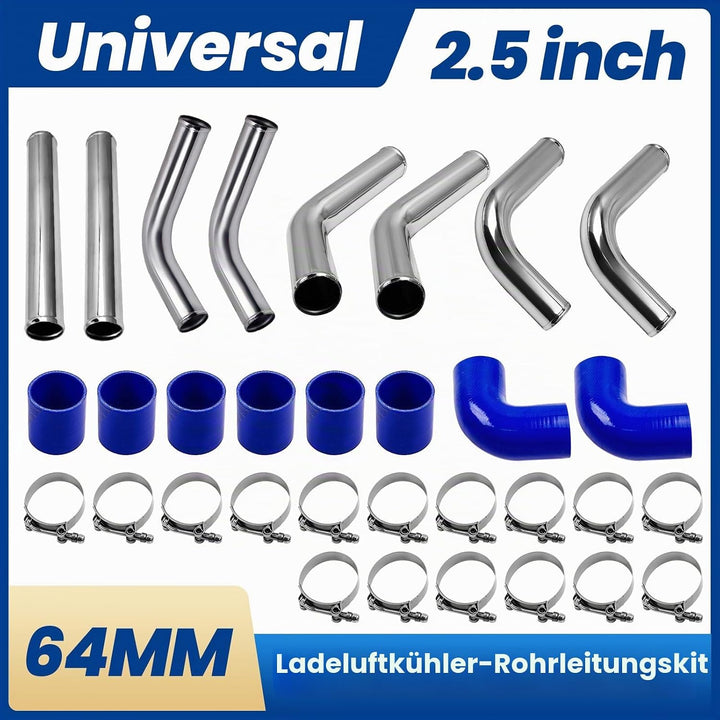 maXpeedingrods Universal 2.5 Inch Aluminum Ladeluftkühler Turbo-Rohrleitungs-Kits Rohr Intercooler P