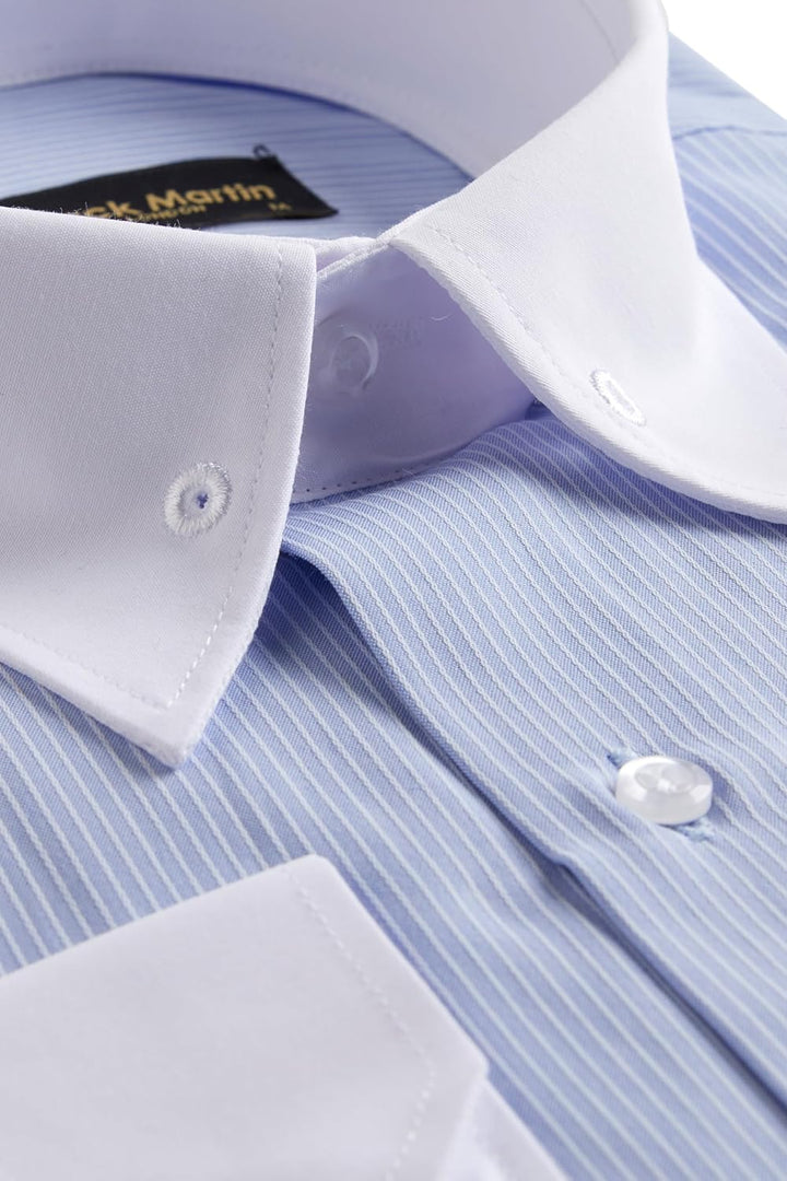 Jack Martin - Hemd mit Pin-Kragen – Formelle Herren Hochzeits und Anzughemden mit Nadelkragen XL Ges