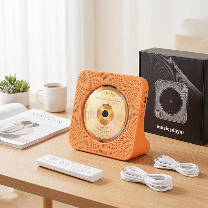 CD Player mit Lautsprecher CD-Player Bluetooth 5.0 mit Fernbedienung Staubschutzhülle Bildschirm FM-