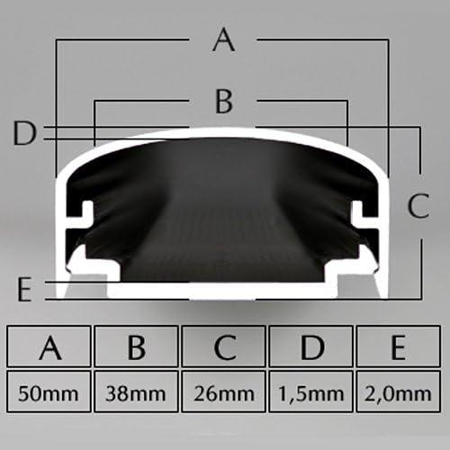 Design Alu Kabelkanal "BIG MOUTH" für TV , Beamer etc. - weiss glänzend (Klavierlackoptik) - Länge 5