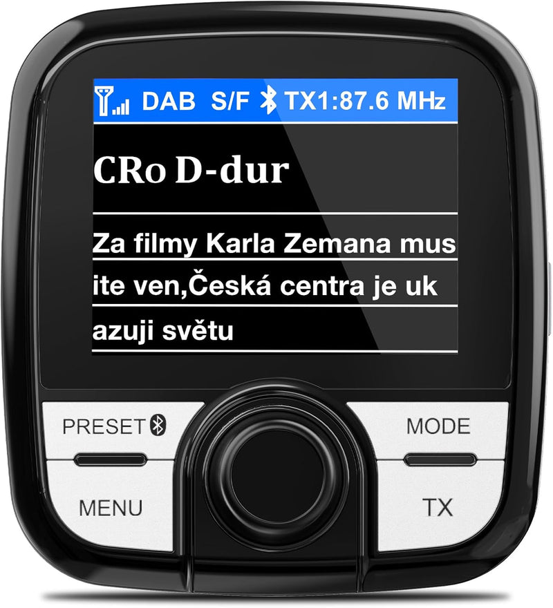 Tin-Nik DAB-388 DAB Adapter für Autoradio, FM-Transmitter für DAB+ Sender und Bluetooth-Verbindung v