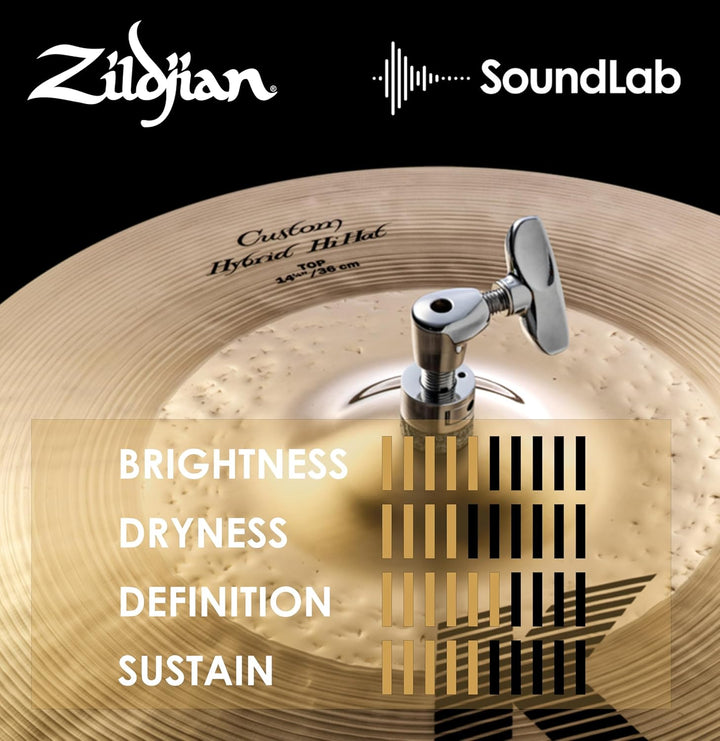Zildjian K Custom Series - 14 1/4" Hybrid Hi-Hat Cymbals - Pair ,Multi Colour 14 Zoll, 14 Zoll