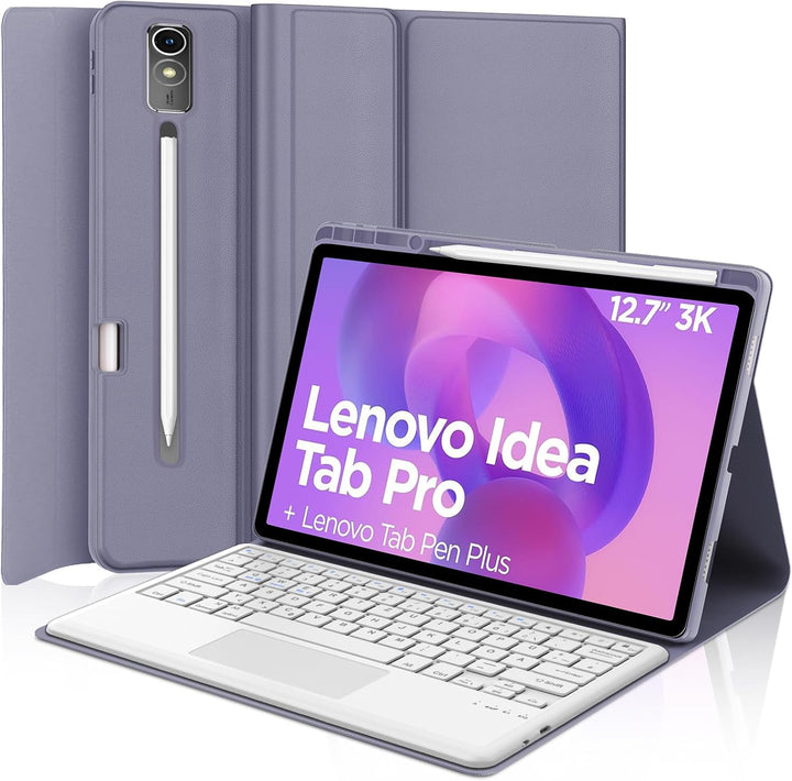 IVEOPPE Hülle mit Tastatur für Lenovo Idea Tab Pro 12,7" 2025 Con Touchpad, Bluetooth Abnehmbare Mag