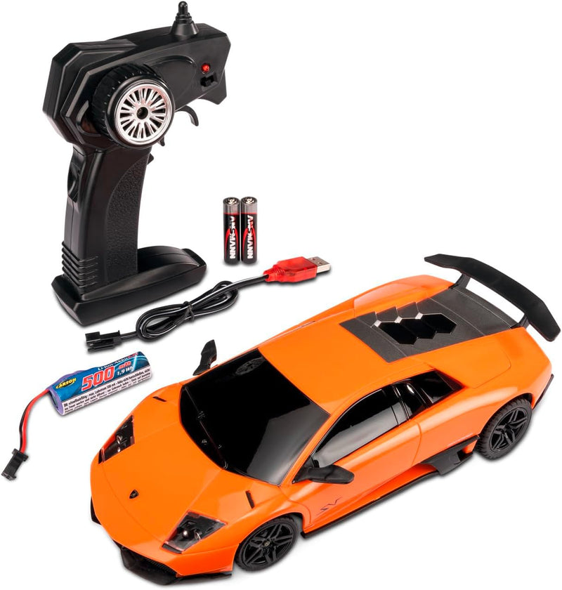 Carson 500404307 1:24 Lamborghini Murcielago SV 2.4G 100% RTR - Ferngesteuertes Auto, LED-Beleuchtun