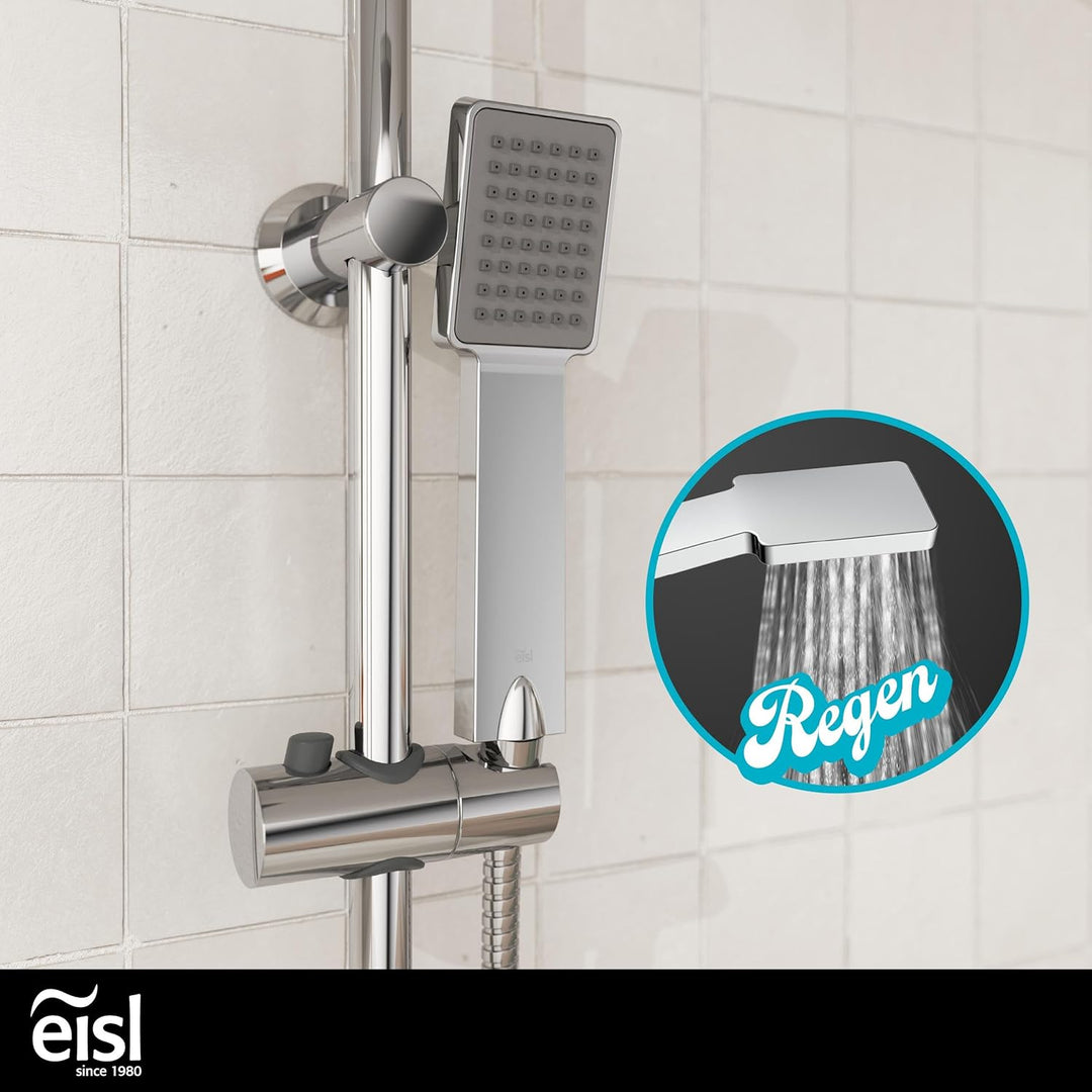 EISL EASY ENERGY Duschset, Duschsäule 2 in 1 mit grosser Regendusche (176 x 176 mm) und Handbrause,