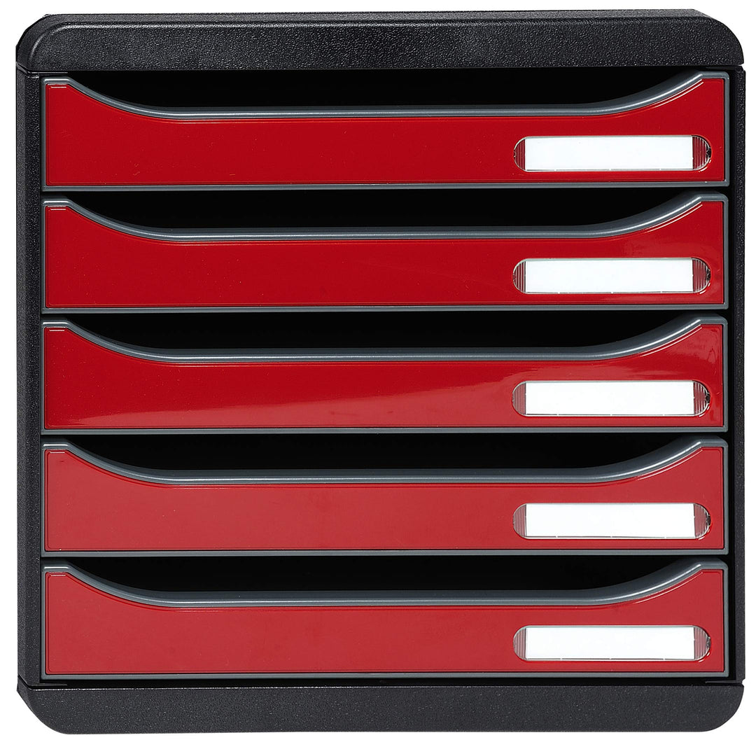 Exacompta 3097218D Premium Ablagebox mit 5 Schubladen für DIN A4+ Dokumente. Stapelbare Schubladenbo