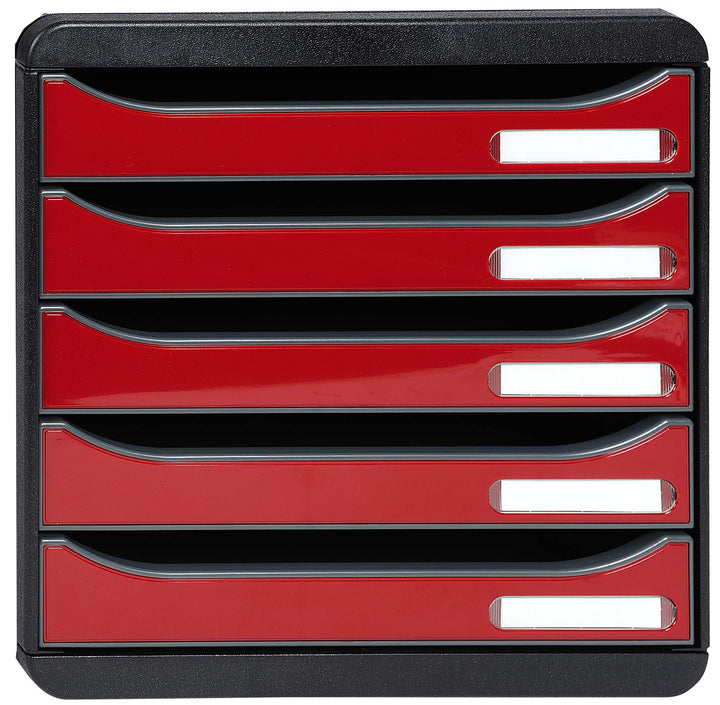 Exacompta 3097218D Premium Ablagebox mit 5 Schubladen für DIN A4+ Dokumente. Stapelbare Schubladenbo