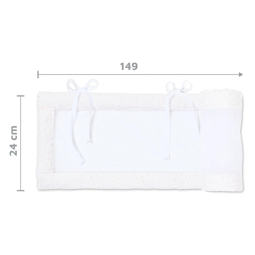 babybay Nestchen Mesh passend für Modell Original, weiss Glitzersterne rosé weiss Glitzersterne rosé