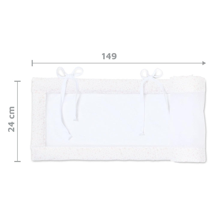 babybay Nestchen Mesh passend für Modell Original, weiss Glitzersterne rosé weiss Glitzersterne rosé