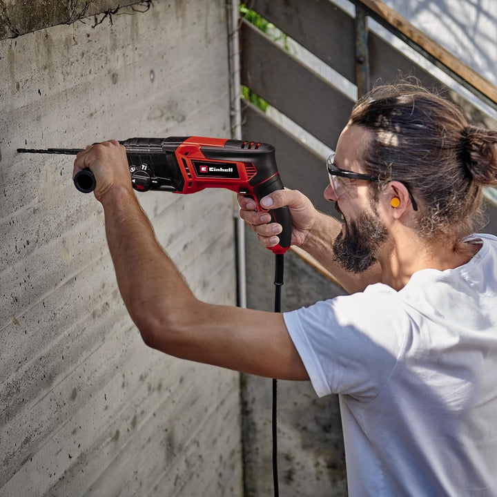 Einhell Bohrhammer TC-RH 800 4F (800 W, 2.6 Joule, Bohren + Hammerbohren + Meisseln mit/ohne Fixieru